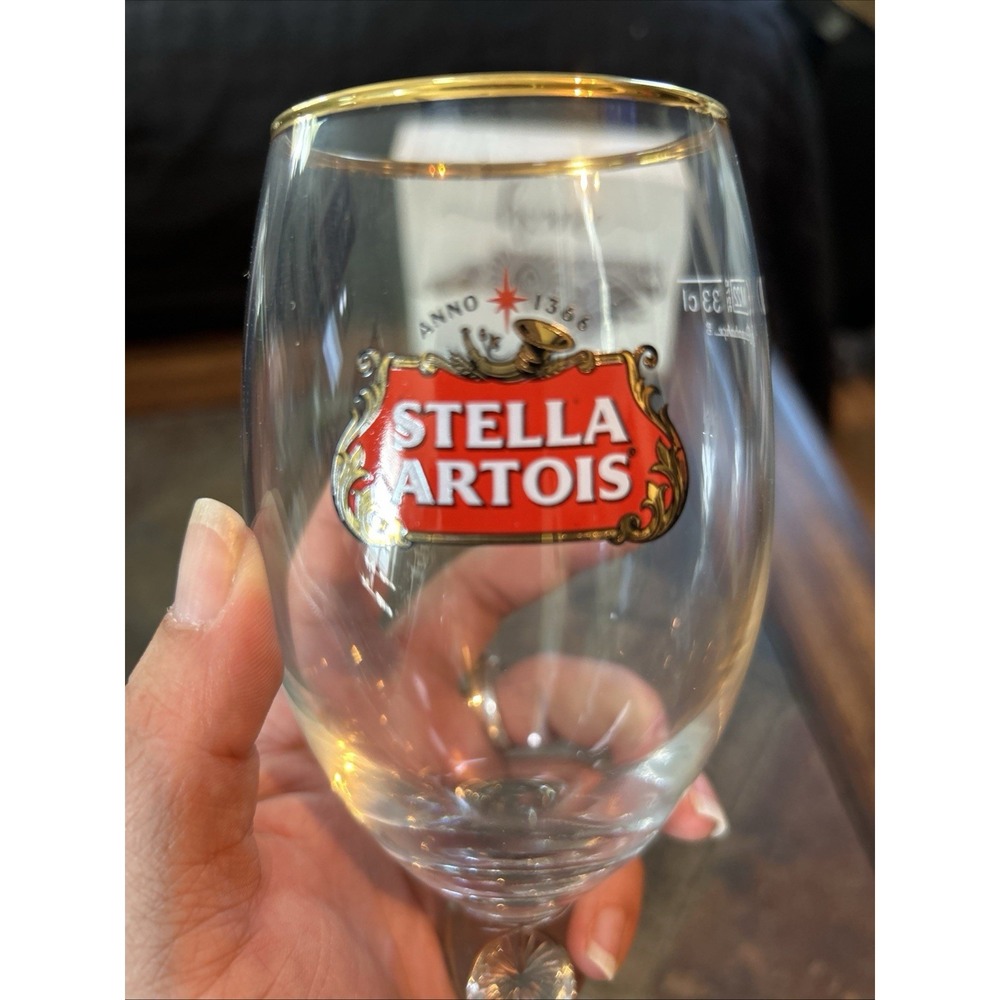 Stella Artois Gold Rimmed Chalice Glass 11oz NEW! Buy‎ More Save More! - Picture 4 of 7